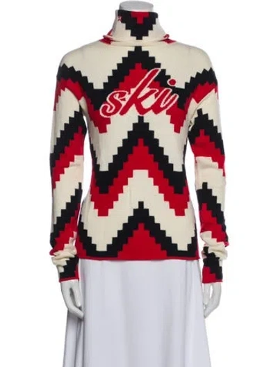 Pre-owned Perfect Moment Printed Turtleneck Sweater In Multi