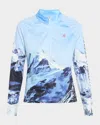 Perfect Moment Quarter Zip Base Layer Top In Ski Lift Blue In Blue