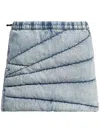 Perfect Moment Quilted Denim Mini Skirt In Blue
