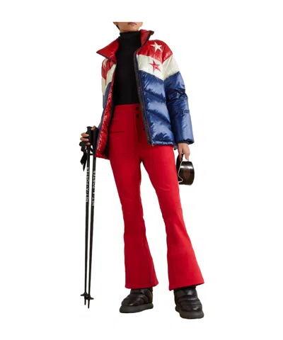Perfect Moment Quilted Shiny Softshell Down Ski Jacket In No