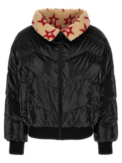 Perfect Moment Reversible Faux Shearling Down Jacket In Multicolour