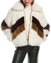 Perfect Moment Luna Reversible Shearling Jacket In Red
