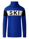 Perfect Moment Kids Ski Merino Wool Turtleneck Jumper In Blue