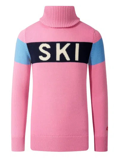 Perfect Moment Kids' Roll-neck Sweater In Pink