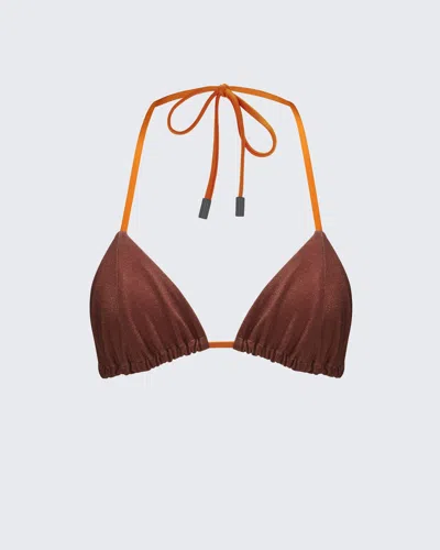 Perfect Moment Salinas Bikini Top L In Brown