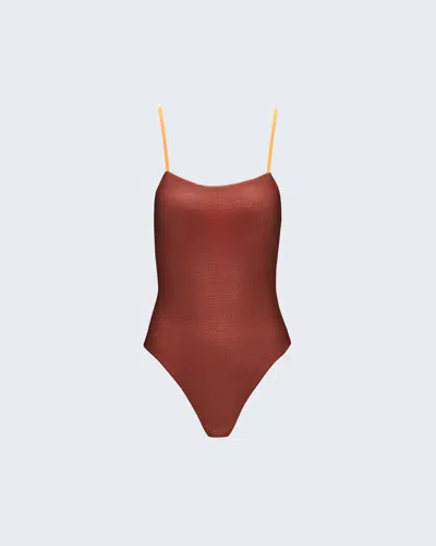 Perfect Moment Salinas One-piece Swimsuit L In Brown