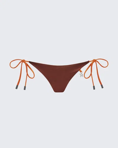 Perfect Moment Salinas Side-tie Bikini Bottom L In Brown