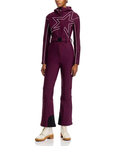 Perfect Moment Women's Star Ski Suit, Ski One Piece, Burgundy, Xl