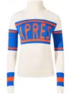 Perfect Moment Women's Apres Merino Wool Sweater, Ski Knitwear, White W/navy & Orange, Xs In 中性色