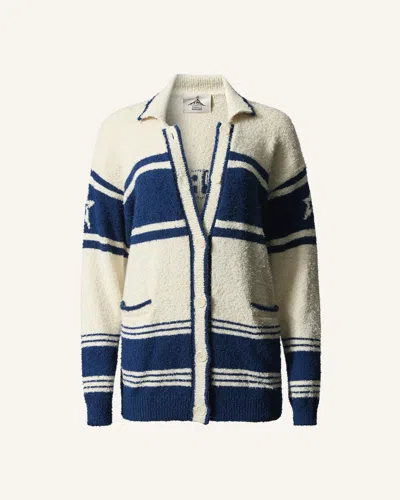 Perfect Moment Schild Cotton Knit Cardigan Xl In Navy