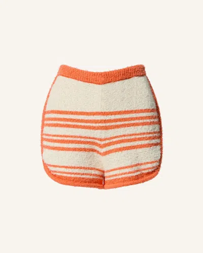 Perfect Moment Schild Cotton Knit Shorts Xl In Orange