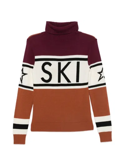 Perfect Moment Schild Intarsia-knit Sweater In Brown