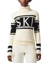 Perfect Moment Schild Intarsia Merino Wool Turtleneck Sweater In Neutral