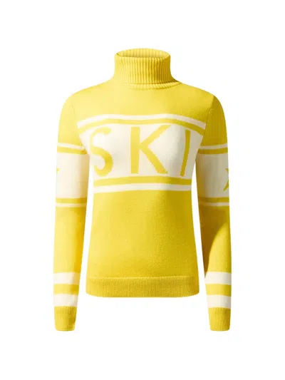 Perfect Moment Schild Merino Wool Sweater In Yellow