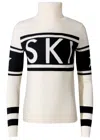 Perfect Moment Schild Intarsia Merino Wool Turtleneck Sweater In Neutral
