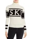 Perfect Moment Schild Intarsia Merino Wool Turtleneck Sweater In Neutral