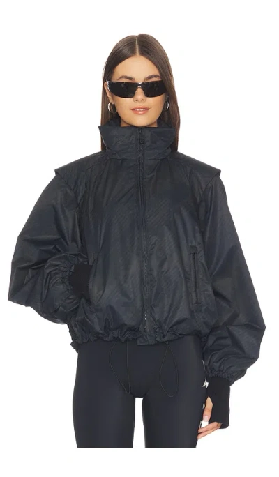 Perfect Moment Scratch Houndstooth Bomber Jacket In Black