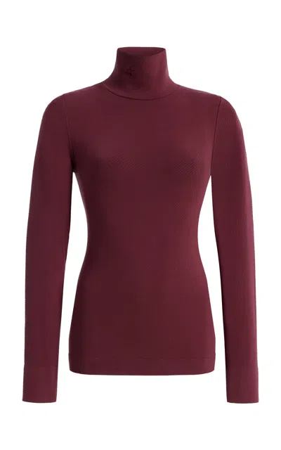 Perfect Moment Seamless Thermal Ski Top In Burgundy