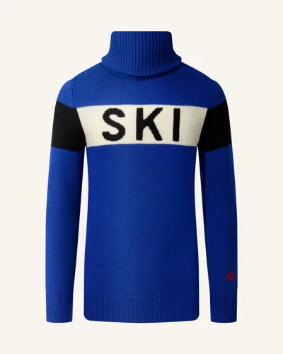 Perfect Moment Ski Merino Wool Turtleneck Y6 In Alaska-blue