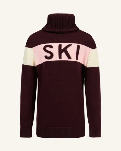 Perfect Moment Ski Merino Wool Turtleneck Y6 In Burgundy