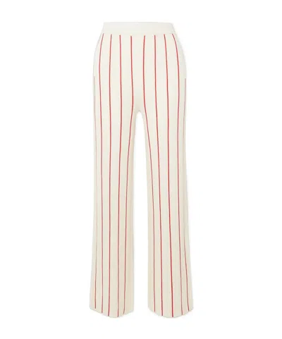 Perfect Moment Slalom Striped Merino Wool Leggings In Pink