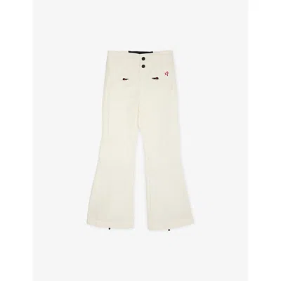 Perfect Moment Kids' Aurora Flared-leg Stretch-woven Ski Trousers 6-14 In White