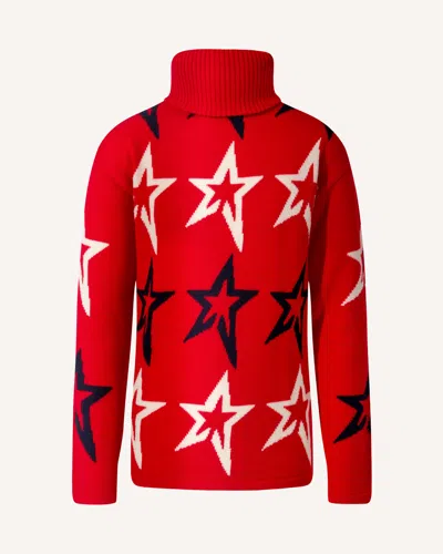 Perfect Moment Star Dust Merino Wool Sweater Y8 In Red