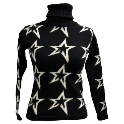 Perfect Moment Star Dust Sweater In Black & Snow White Star