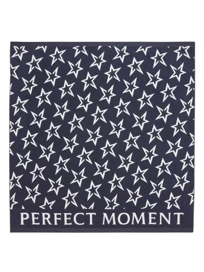 Perfect Moment Star-print Cotton Beach Towel In Blue