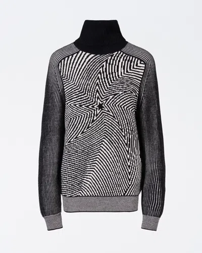 Perfect Moment Star Turtleneck Xl In White-black