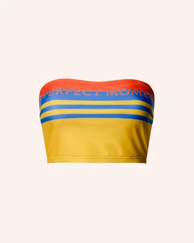 Perfect Moment Stripe Bikini Top L In Orange