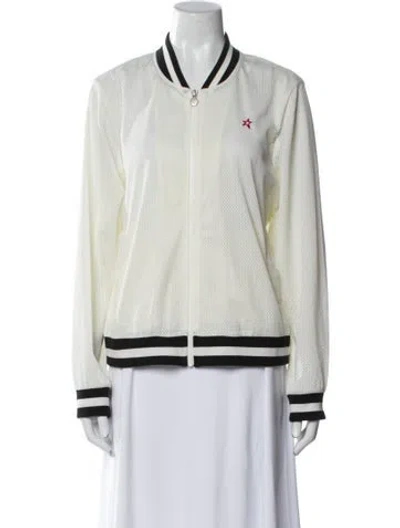 Pre-owned Perfect Moment Striped Bomber Jacket In White