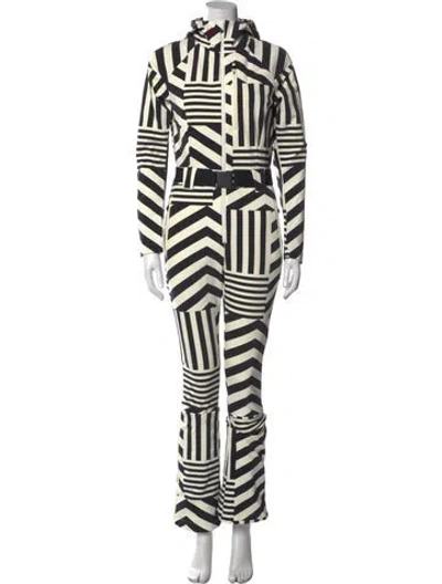 Pre-owned Perfect Moment Striped Crew Neck Jumpsuit In Multi