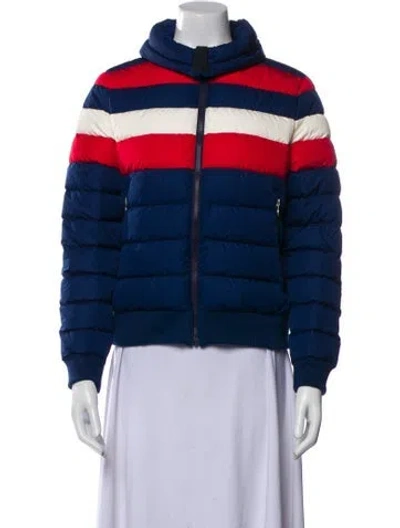 Pre-owned Perfect Moment Striped Down Jacket In Blue