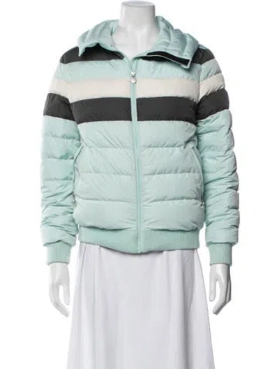 Pre-owned Perfect Moment Striped Down Jacket In Blue