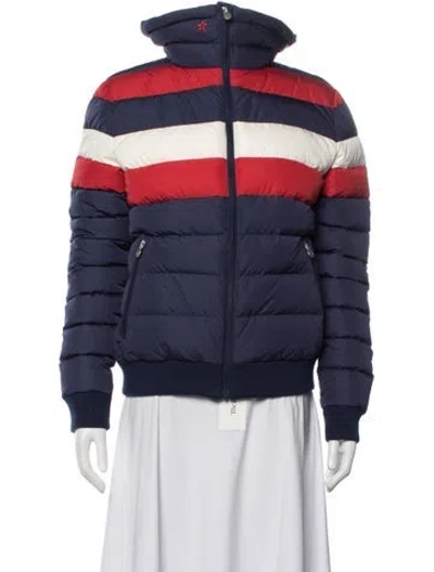 Pre-owned Perfect Moment Striped Down Jacket In Blue