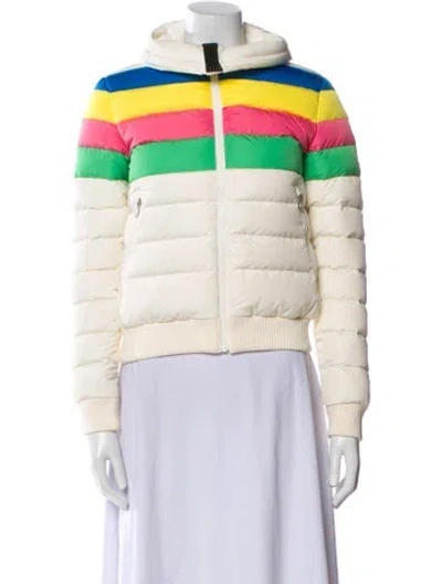 Pre-owned Perfect Moment Striped Down Jacket In Neutral