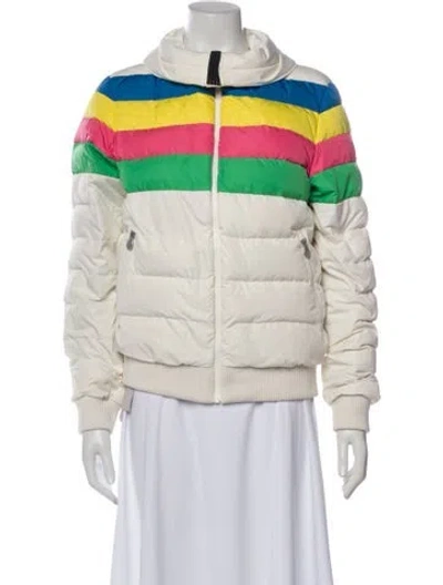 Pre-owned Perfect Moment Striped Down Jacket In Neutral