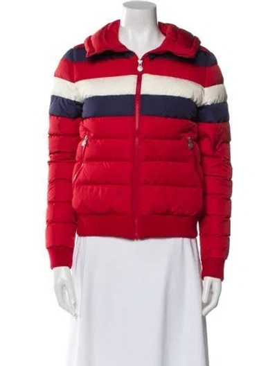 Pre-owned Perfect Moment Striped Down Jacket In Red