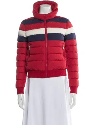Pre-owned Perfect Moment Striped Down Jacket In Red