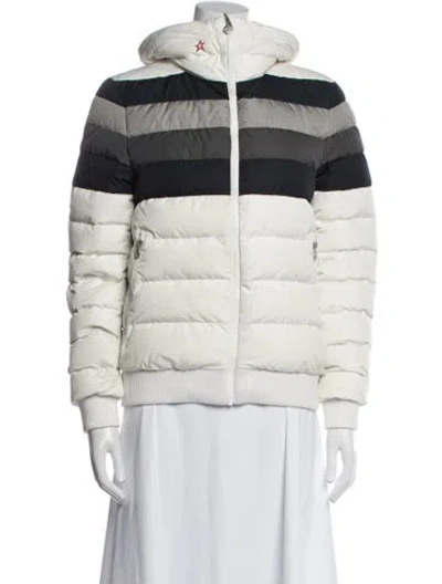 Pre-owned Perfect Moment Striped Down Jacket In White