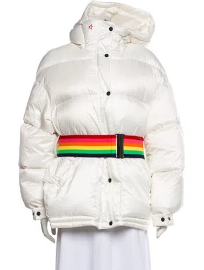 Pre-owned Perfect Moment Striped Down Jacket In White