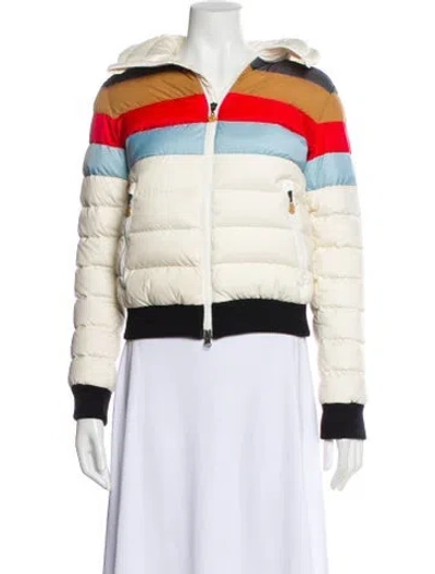 Pre-owned Perfect Moment Striped Down Jacket In White