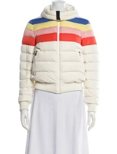 Pre-owned Perfect Moment Striped Down Jacket In Yellow