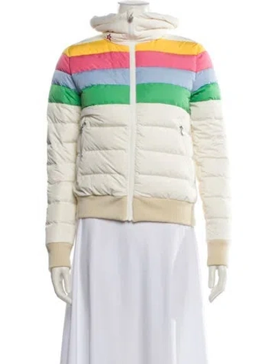 Pre-owned Perfect Moment Striped Down Jacket In Yellow