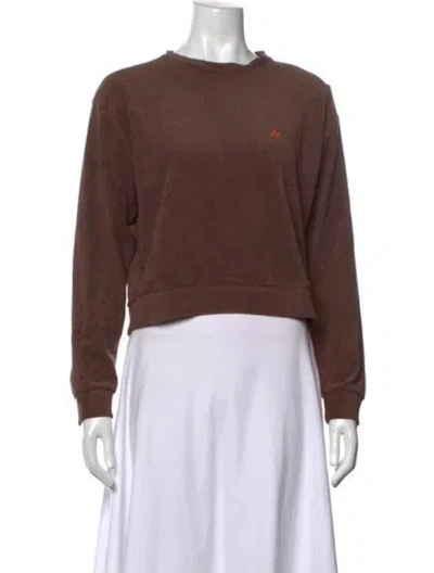 Pre-owned Perfect Moment Striped Scoop Neck Sweater In Brown