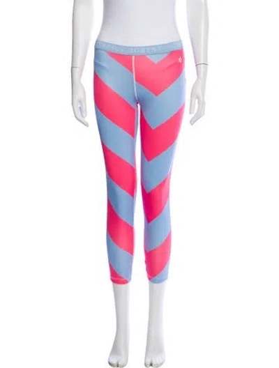 Pre-owned Perfect Moment Striped Skinny Leg Pants In Blue