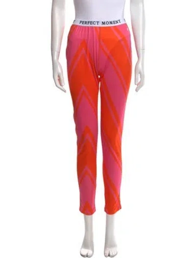 Pre-owned Perfect Moment Striped Skinny Leg Pants In Orange