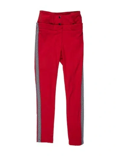 Pre-owned Perfect Moment Striped Straight Leg Pants In Red