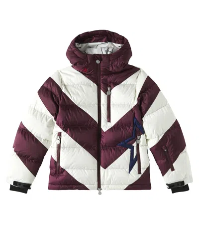 Perfect Moment Kids' Down Super Mojo Puffer Coat In Burgundy/snow White